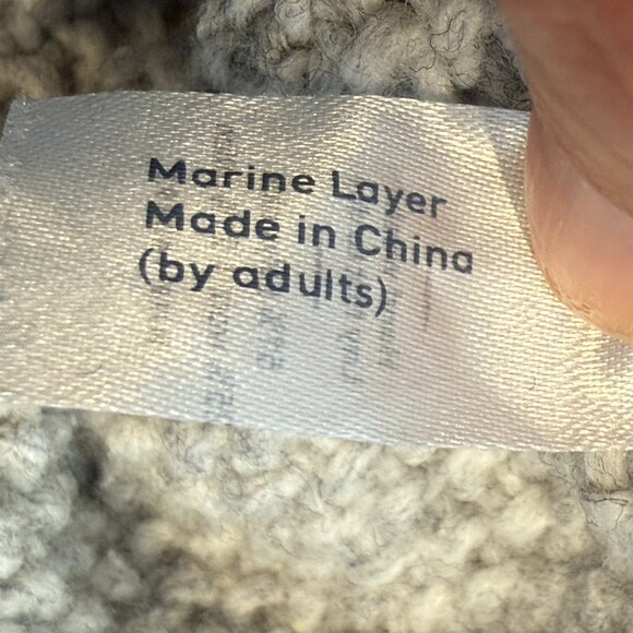 Marine Layer Fair Isle Sweater Gray Wool Blend Crew Neck Pullover Knit Medium - Picture 8 of 10